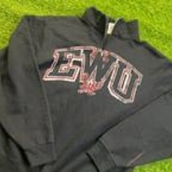 Vintage EWU Eastern Washington Eagles 1/4 Zip Sweatshirt Black Size M - Picture 1 of 7